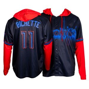 2025 Toronto Blue Jays MLB Bo Bichette City Connect Baseball Jersey Hoodie, XL